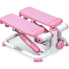 Sunny Health & Fitness Training Stair Machine, Portable Mini Stair Step for Home, Desk or Office (Pink)