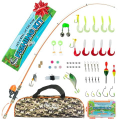 Kids Fishing Set - Fishing Rod, Kids Fishing Rod & Reel Combo, Telescopic Fishing Rod & Net, Small Portable Beginner Set with Tackle Box, Ideal for Boys & Girls, Kids Fishing Learning Set