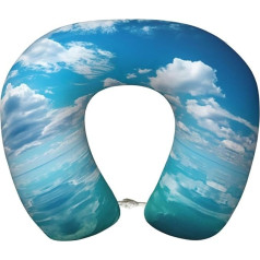 Zhuanyun Bright Aqua Print Reisekissen, klassisch, bequem, Memory-Schaum, Reisekissen, Kopfstütze, weiches Kissen