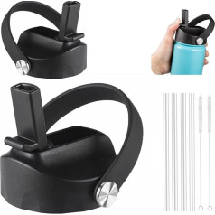 Straw Lid Compatible with Hydroflask, Lid with Straw for 32oz, 40oz, 64oz, Hydroflask Wide Mouth Water Bottle, Replacement Cap with Straw, Straw for Sports Water Bottle Accessories