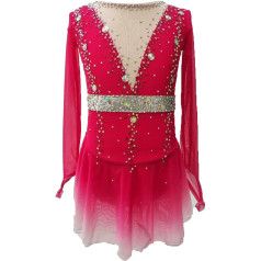 YDHTIZ Girls Long Sleeve Figure Skating Dress Dance Figure Skating Dress Artistic Gymnastics Leotard