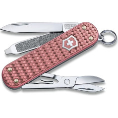 VICTORINOX Classic Precious Alox Pocket Knife 5 Functions Multitool with Scissors Screwdriver Keychain Gift Box Gentle Rose