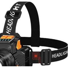 ciciglow USB Charging Headlamp with Sensor LED and Rotating Zoom, Powerful Outdoor Headlamp, Battery Included (White Light)