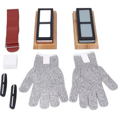 Topyond Premium Knife Sharpening Stone Set, Whetstone, Polishing Oil Stone, 400 Grit, Whetstone Holder Included, Ideal For Survival Knives, Achieve Razor Sharp Blades