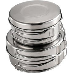 BESPORTBLE 1 Satz Outdoor-topfset Aus Edelstahl Bausatz Kombiniertes Kochgeschirr Lager Essgeschirr Kasserolle Outdoor-kochgeschirr Campingbedarf SUV Anhänger Kühler Silver Rostfreier Stahl