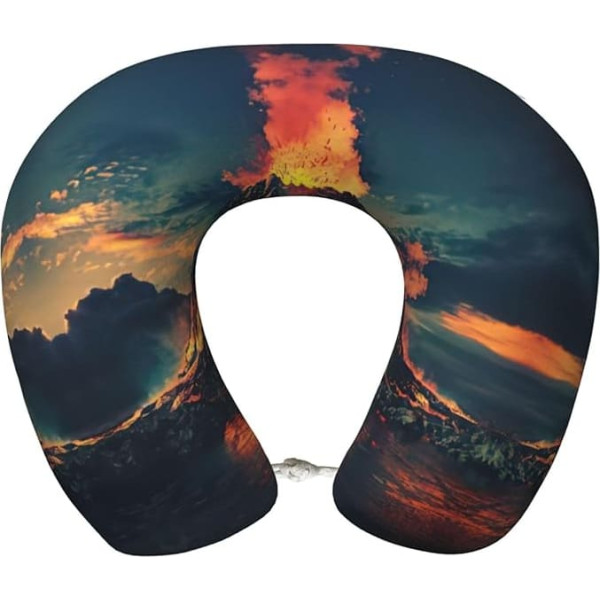 SDEGTHO Volcano Flugzeug-Reisekissen, Reisekissen, reiner Memory-Schaum, Nackenkissen, bequemer, atmungsaktiver Bezug