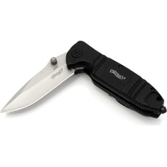 Walther Silver Tac One-Handed Folding Knife with Liner Lock System - Glass Breaker Can be Mounted on Both Sides Carry Clip Strap Eyelet Belt Bag