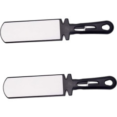 jojofuny 2 x Multifunctional Knife Sharpener Whetstone Sharpening Professional Knife Sharpener Scissors Whetstone Hand Brush Sharpener Portable Scissors Sharpener ABS Black