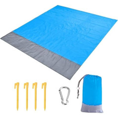 ZANHOG 2021 Summer Light Weight Sand Free Beach Mat Outdoor Travel Camping Beach Mat Home Decor Rugs Portable Foldable Picnic Blanket (Color : Blue Grey, Size : 200cm by 210cm)