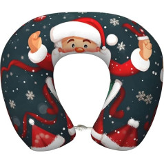WYCZHY Frohe Weihnachten Weihnachtsmann Flugzeug Reisekissen Geschenk für Nackenkissen Memory Foam Reisekissen für Büros und Autos