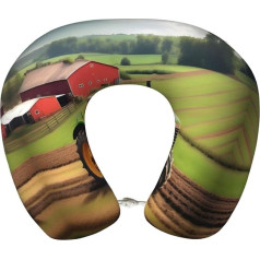 JIUTY Reisekissen mit Traktor-Farm-Muster, Geschenk, beste Memory-Schaum-Nackenkissen, Kopfstütze, weiches Kissen zum Schlafen