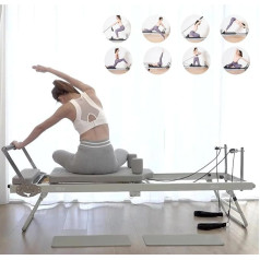 XCSCUK Pilates Reformer, Foldable Reformer Pilates Machine Equipment, Adjustable Intensity, Pilates Bed, Advanced Track Yoga Equipment
