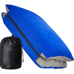 Lueear Portable Inflatable Pillow, Camping Pillow, Ergonomic Memory Foam Backpack Cushion, Camping Equipment, Portable Travel Pillow for Long Distance Flights, Airplanes, Short Trips