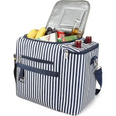 Kato Tirrinia 20 L Large Cooler Bag, Insulated Bag, Picnic Basket, Cool Box with Bottle Bag, 2 Bottles & Beer Bottle Opener, Cooling Basket, Thermal Bag for Camping, Picnic, BBQ, Beach, Car, Shopping