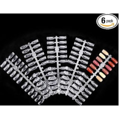 Segbeauty Nail Tips Nail Display, 720 Pieces Faux Ongles Conseils, Transparent Nail Art Tips for Nail Display Book, Nail Tips Practice, Nail Presentation for Nail Polish