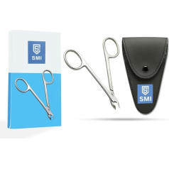SMI Cuticle Nippers Scissors Style Cuticle Remover Fingernail Toenail Cuticle Scissors Cuticle Scissors Manicure Pedicure Stainless Steel with Case