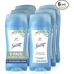 Secret Original Shower Fresh Scent Women's Invisible Solid Ph Balanced Antiperspirant & Deodorant 2.6 Oz (Pack of 6)