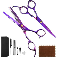Hairdressing Scissors Set, Professional Hair Cutting Scissors, Thinning Scissors, 6.7 Inch Stainless Steel Hair Scissors with Hair Cutting Comb, Hair Clip for Men, Women, Home, Salon