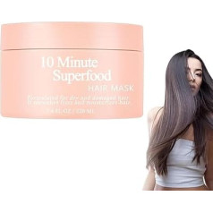 Glimmer Hair Mask, Glimmer 10 Minute Superfood Hair Mask Repair, Glimmer 10 Minute Hair Mask, Moisturising and Silky 5-in-1 Hair Mask, Promotes Growth and Strength for Dry and Damaged Hair (1 Piece)