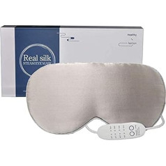Heated Eye Mask, PJYU Silk Eye Mask for Swollen Eyes, Dry Eyes, Blepharitis Treatment, Relief of Eye Strain, Dry Eye Syndrome, Styes Eye and MGD (Grey)