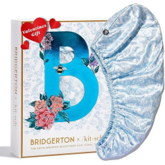 Kitsch Bridgerton x Satin Microfiber Wrap for Women, Quick Dry Towel, Microfiber Towel for Hair, Hair Dryer Towel for Long Hair, Hair Towels for Women (Toile de Blue)