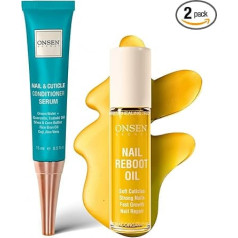 Onsen Secret - Treatment for Damaged Nails - Natural Nail Care & Cuticle Repair - Visible Results for Perfect Nails, Cuticle Conditioner Cream 15 ml & Nail Reboot Oil 10 ml