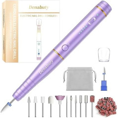 Nail Cutter for Gel Nails, Denabuty Electric Nail File Wireless, 12-in-1 Manicure and Pedicure Set for Acrylic Nails, Nail Shapes, Callus, Shellac Cuticles, USB Rechargeable Nail Drill DN-2302