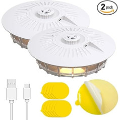 Flea Trap for Home, 2 Pieces Flea Light Trap for Indoor Use with Yellow Sticker, Flea Traps Flea Lice Test Winner Flea Lamp Traps with 4 Light Modes for Home, Carpets, Bed Linen