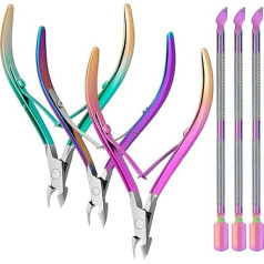 Cuticle Cutter with Cuticle Pusher Cuticle Nippers Cuticle Remover Cutter Stainless Steel Cuticle Cutter Manicure Pedicure Tools for Nail