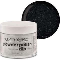 Cuccio Pro Powder Polish Dip System – Black Glitter – 1.6 oz, 1.6 oz (45 g)