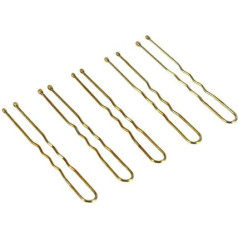 Crazy Sale 300 Pieces Hairdresser Hair Pins Clips Clamps Wavy U-shaped Clip Hair Accessories 6 Types (S (5 cm / 1.9 inch) Gold)
