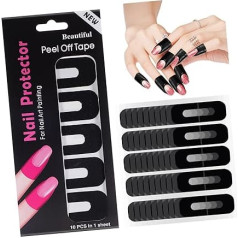 PAMINGONO 100 Sheets Nail Art Anti Spill Stickers Nail DIY Nail Tape Skin Cuticle Protection Cuticle Protection for Nail Painting Black Nail Stickers Nail Polish Protective Stickers