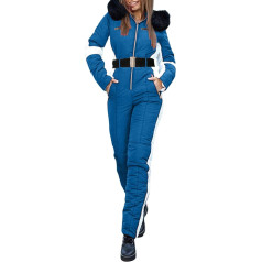 DondPO Thermal Trousers Women's Winter Lined Outdoor Elegant Winter Warm Tracksuit Overall Women's Waterproof One-Piece Long Sleeve Thermal Suit Trouser Suits Long Ski Sports Sporty Jumpsuit Costume,