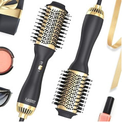 LANDOT Hot Hair Blow Dryer Brush: One-Step Hot Air Stylers and Volumiser - Lightweight Hairdryer - Heated Air Brush for Drying Straightening Curling Volumising Hair