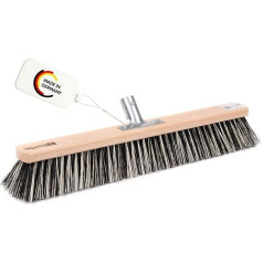 BawiTec OssiBlitz-broom, 60 cm wide/long with metal handle holder without handle, hard bristle mix, street broom, garden broom, wooden brush for outdoor use (size 60 cm (24 mm))
