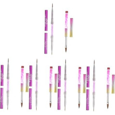 minkissy Carved Light Therapy Pen Coloured Gel Pens Rhinestone Wax Pen Nail Gel Nail Art Brush Nail Art Pen Manicure Pen Aluminium Alloy Pen Painting Double Purpose Pack of 10