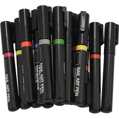 Jiklophg Nail Art Pen Set with 16 Colours Nail Pens Art for 3D Nail Art DIY Decoration Nail Polish Pen Set 3D Design Tools