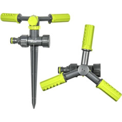 Bradas 3-Arm Circular Sprinkler with Ground Spike Sprinkler Lime Line LE-6107 4413