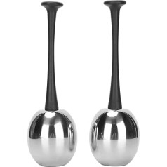 YAOGOHUA 2 Pieces Face Ice Balls Stainless Steel Face Massage, Reduce Swelling, Eliminate Fine Lines, Ice Balls for Facial Care (Black Handle)