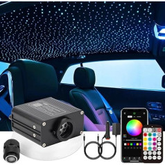 CHINLY Starry Sky Car Fibre Optic Light for Car/Ceiling, 16 W Twinkle 650 Pieces x 0.75 mm x 4 m Bluetooth RGBW App / Remote LED Fibre Optic Star Ceiling Lights Kit