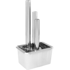 vidaXL Garden Fountain with LED Lighting Column Fountain Garden Decoration Fountain Water Feature Silver 48 x 34 x 88 cm Stainless Steel