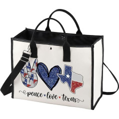 LEVLO Texas State Long Distance Relationships Gift Peace Love Texas Makeup Zipper Travel Gift, Peace Texas Lt, Cosmetic bag