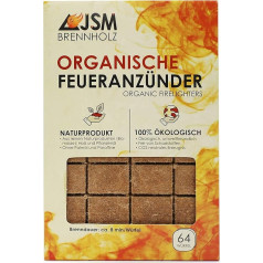 JSM® Barbecue Lighter | Wood and Vegetable Oil Lighting Cube | Fireplace Lighter, Grill Lighter, 64 Cubes (20)