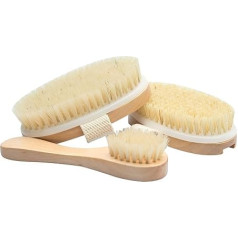 Essential Living 3 Piece Dry Brush Set for Cellulite Massaging Dry Body Brushes