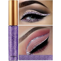 Ochilima Glitter Liquid Eyeliner Long Lasting Waterproof Shimmer Highly Pigmented Silver Gold Metallic Colorful Glitter Makeup for Women 08# Amethyst