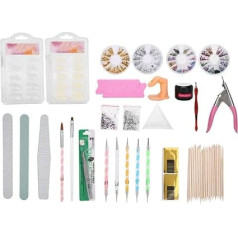 Nail Art Set, 17 Pieces Professional DIY Nail Art Kit with Nail File Nail Art Rhinestone Finger Separator Acrylic Pen Dead Skin Clipper