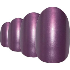 Bling Art Oval False Nails Fake Acrylic Glitter Purple Full Cover 24 Medium Tips
