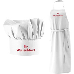 Nashville print factory Grillschürze + Kochmütze bestickt mit Name Wunschtext Latzschürze