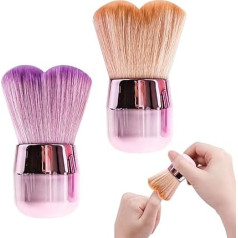 Staubpinsel für Acrylnägel, weiche Bürste für Nägel, weiche Kabuki-Nagelkunst, Staubpulverentferner, Pinsel, Haarstaubreiniger, Pinsel für Make-up, Maniküre, Werkzeug (rosa Herzen)