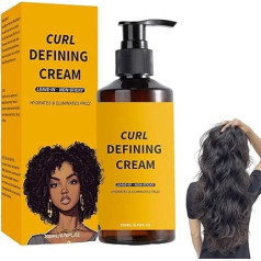 Curling Cream with Black Castor Oil, Curling Cream for Men and Women for Curly Hair, Moisturising Leave-in Cream for Curl Defining, for Curly Hair, Anti-Frizz, Straightening